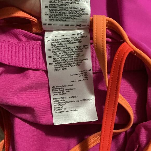 Adidas Fuchsia & Orange Strappy Logo Tank Top Women’s Medium - Picture 3 of 11